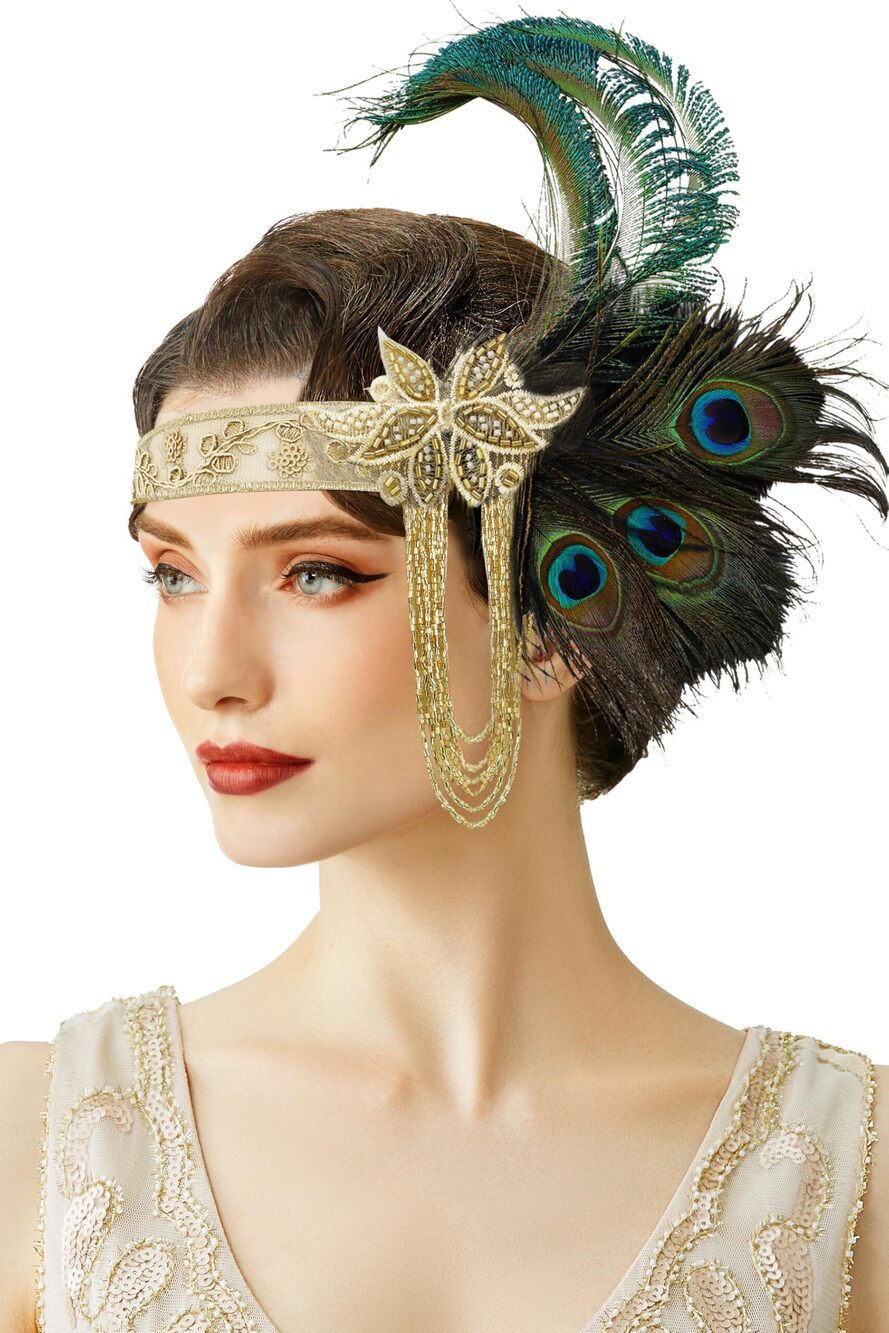 1891 Flapper Headpiece - 1920s Headband Roaring 20s Gatsby Accessories
